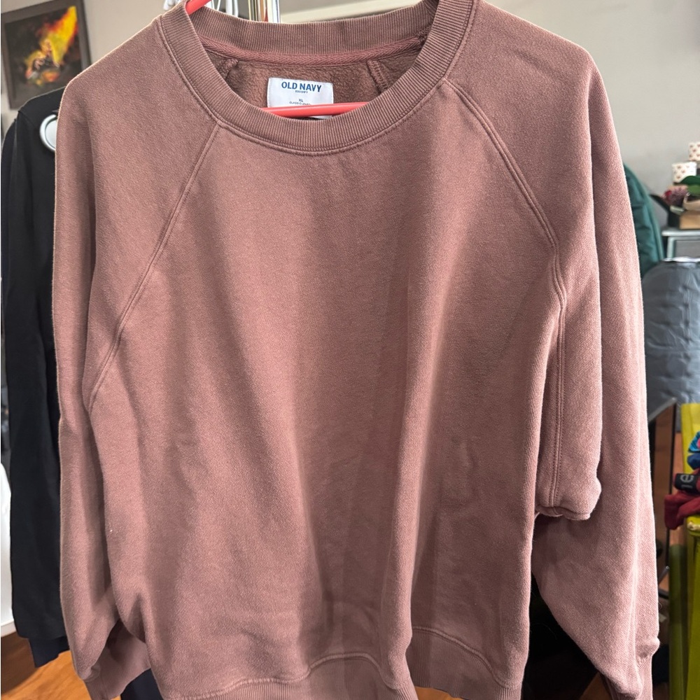 Old Navy Women's Tan Crew Neck Sweatshirt